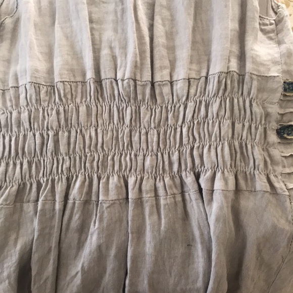 Fabulous embellished linen dress/antique Chinese embroidery trim, One of a kind - Picture 12 of 13